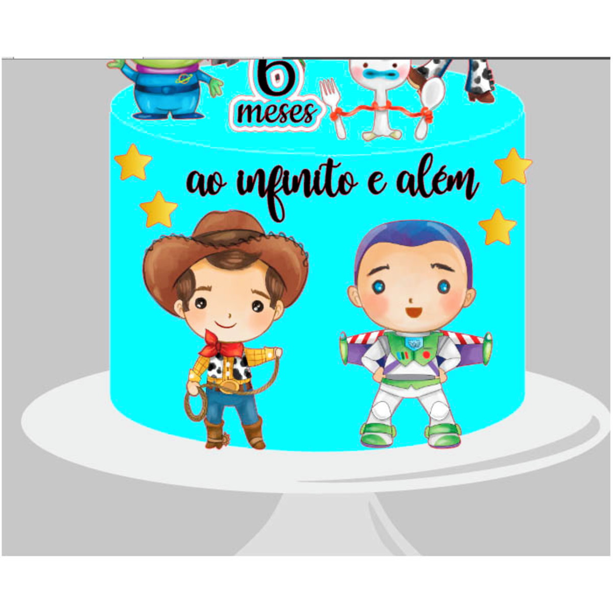 Arquivo de Corte Topo de Bolo Toy Story 4 Cute + Kit Toy 4 - Imagem 4