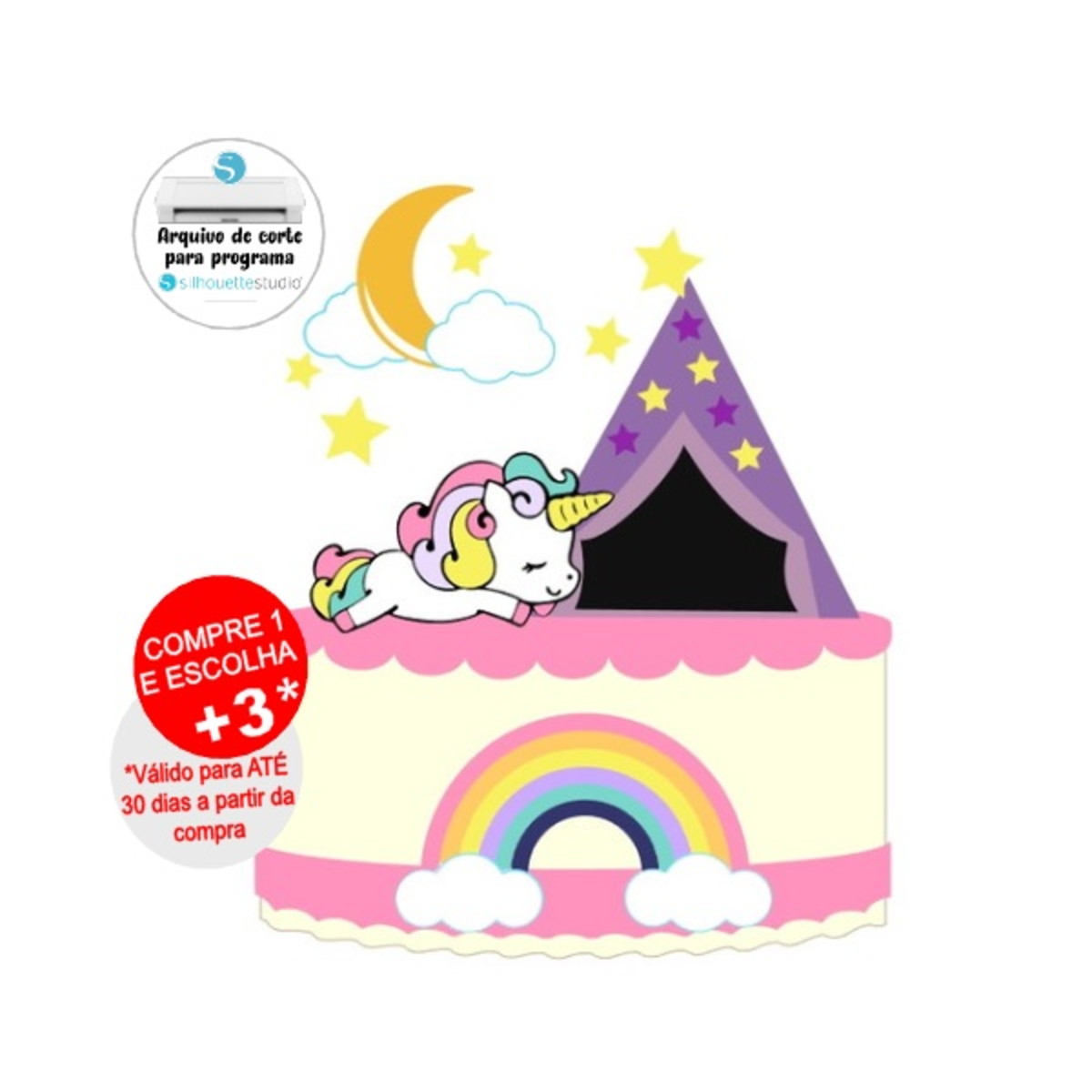 Arquivo de Corte Topo de Bolo Unicornio Baby