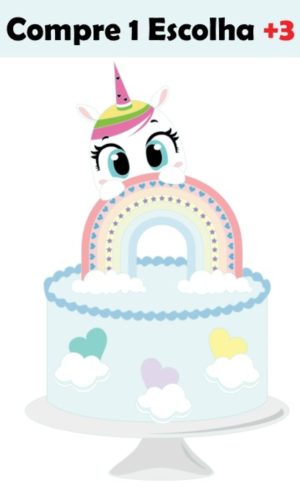 Arquivo de Corte Topo de Bolo Unicornio Cute