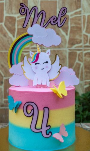 Arquivo Topo de Bolo Unicornio Cute Baby Ganhe +3 Produtos