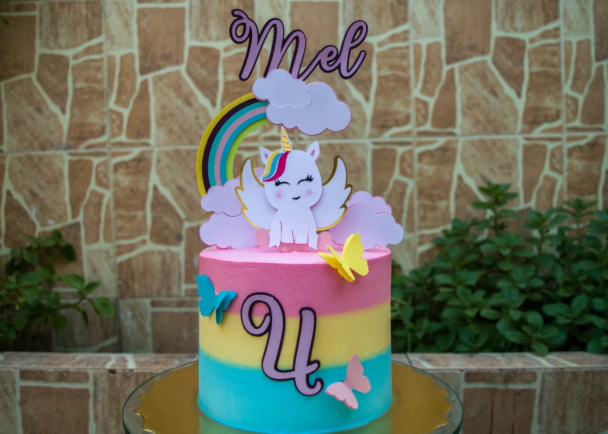 Arquivo Topo de Bolo Unicornio Cute Baby Ganhe +3 Produtos