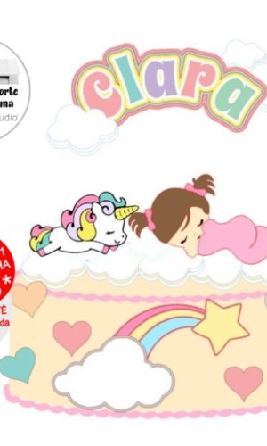 Arquivo de Corte Topo de Bolo Unicórnio e Bebê