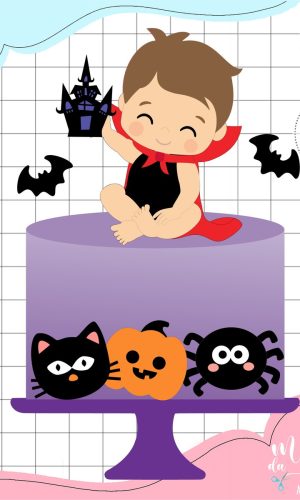 Arquivo de Corte Topo de Bolo Vampiro Cute Halloween 048