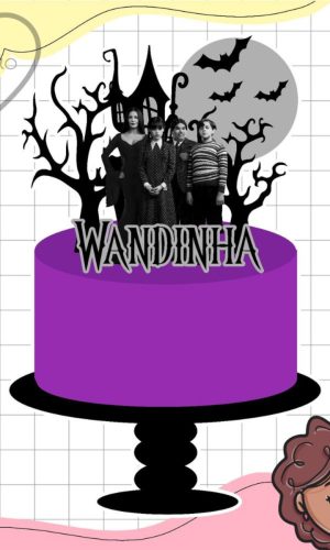Arquivo de Corte Topo de Bolo Wandinha #235