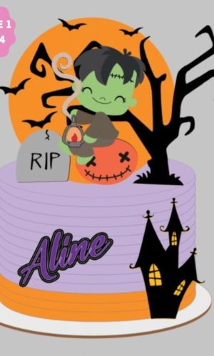 Arquivo de Corte Topo de Bolo Zumbi Cute Halloween