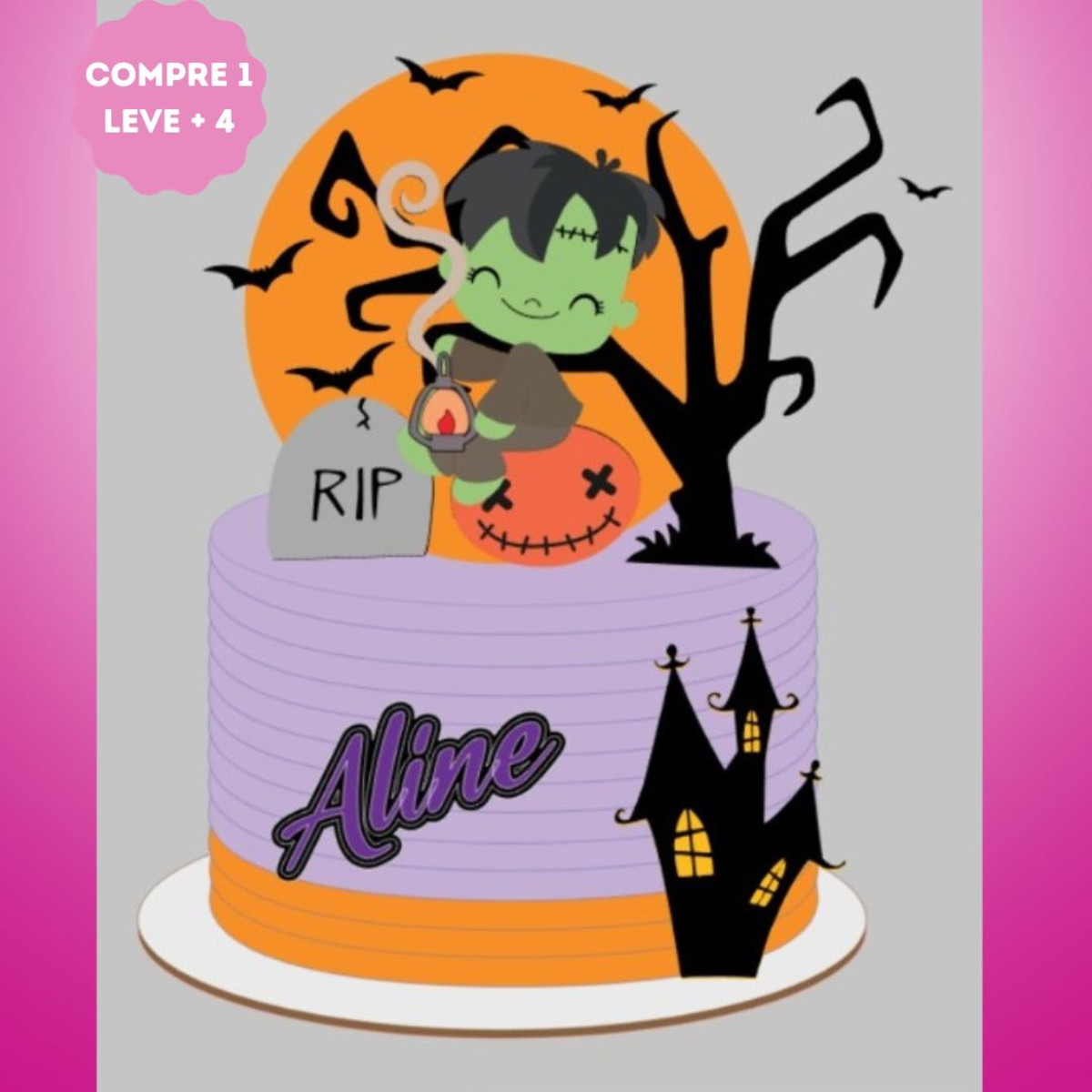 Arquivo de Corte Topo de Bolo Zumbi Cute Halloween