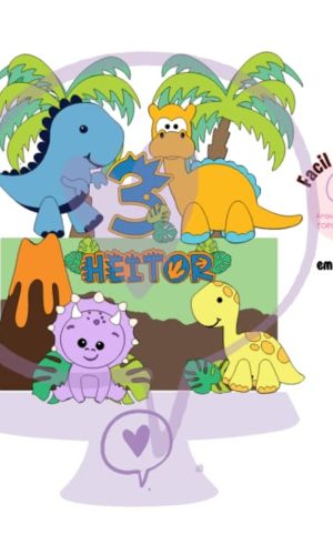 Arquivo de Corte Topo Dinossauros Cute 1