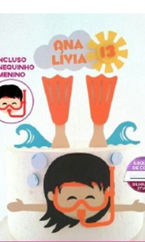 Arquivo de Corte Topo do Bolo Pool Party Piscina 3
