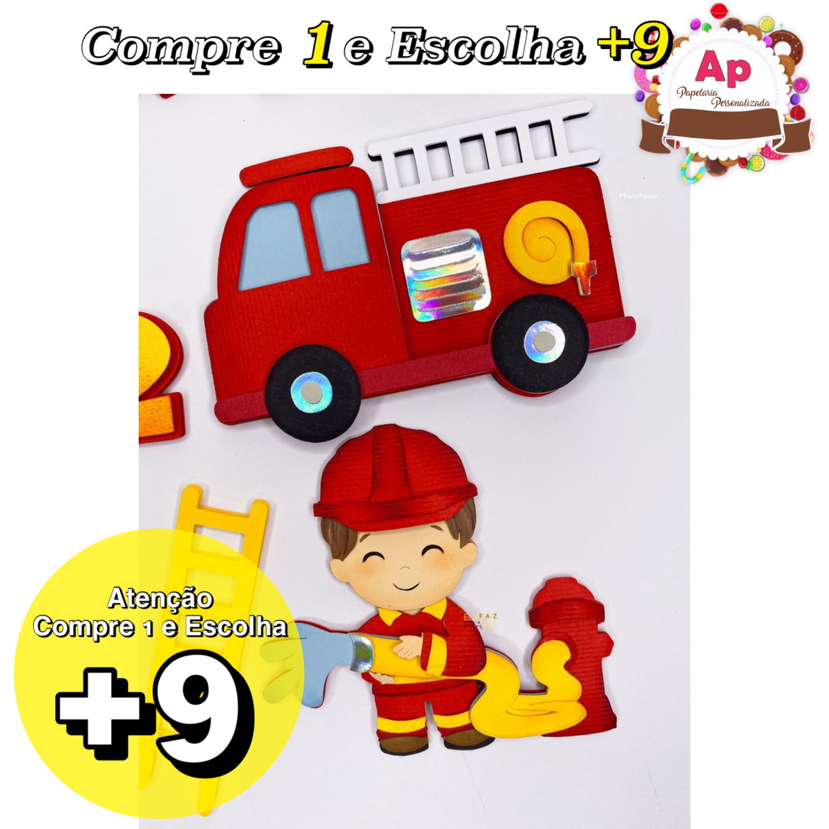 Arquivo de Corte Topo Elafazpravc Bombeiro Cute - Studio