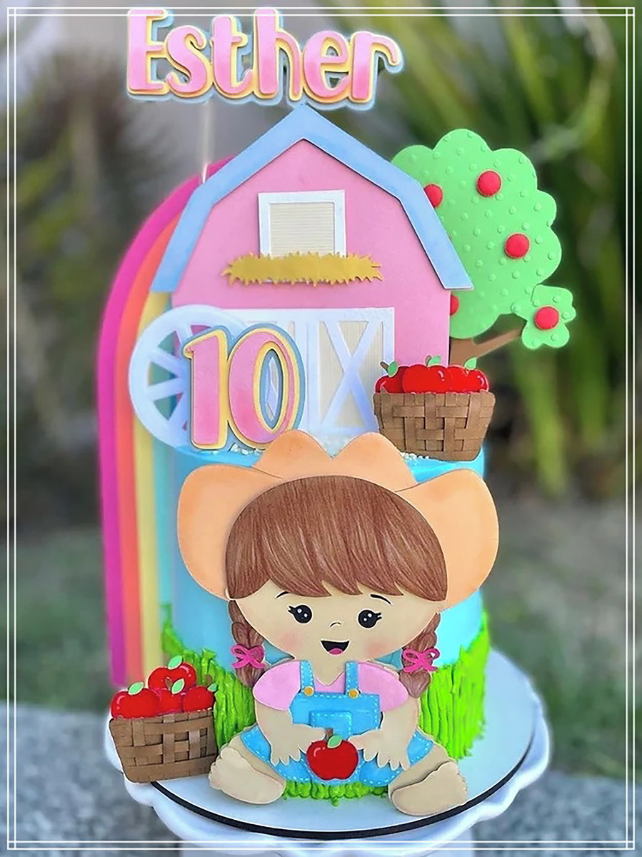 Arquivo de Corte: Topo Fazendinha Cute Menina 010