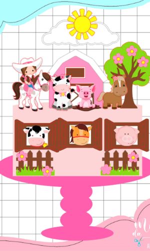 Arquivo de Corte: Topo Fazendinha Menina Janelinhas 014