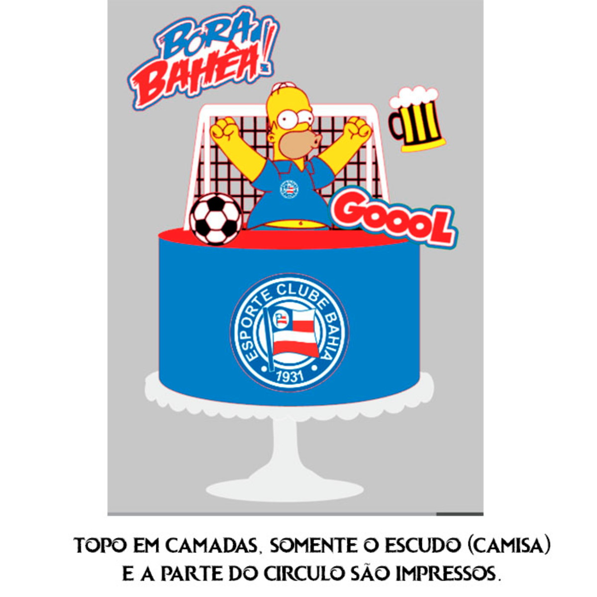 Arquivo de Corte Topo Homer Simpsons Bahia + BRINDE