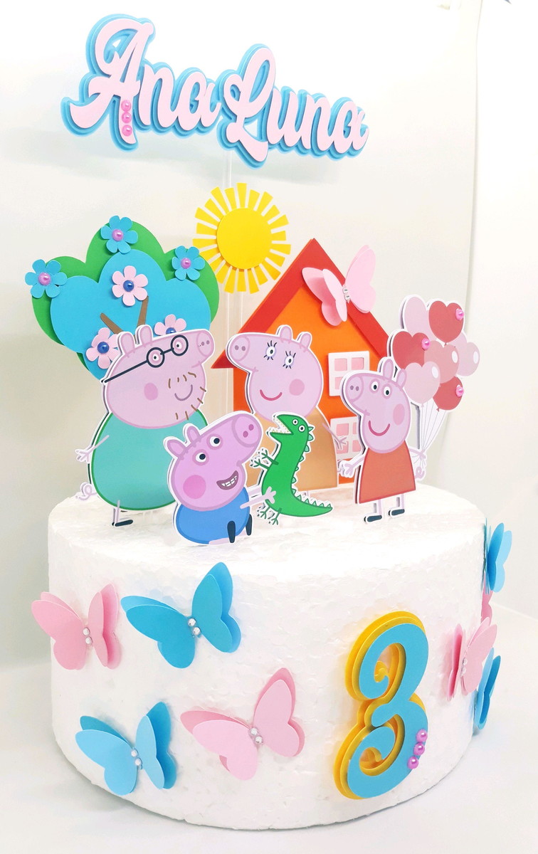 Arquivo de Corte Topo de Bolo Pepppa Pig Studio Silhouette - Imagem 2