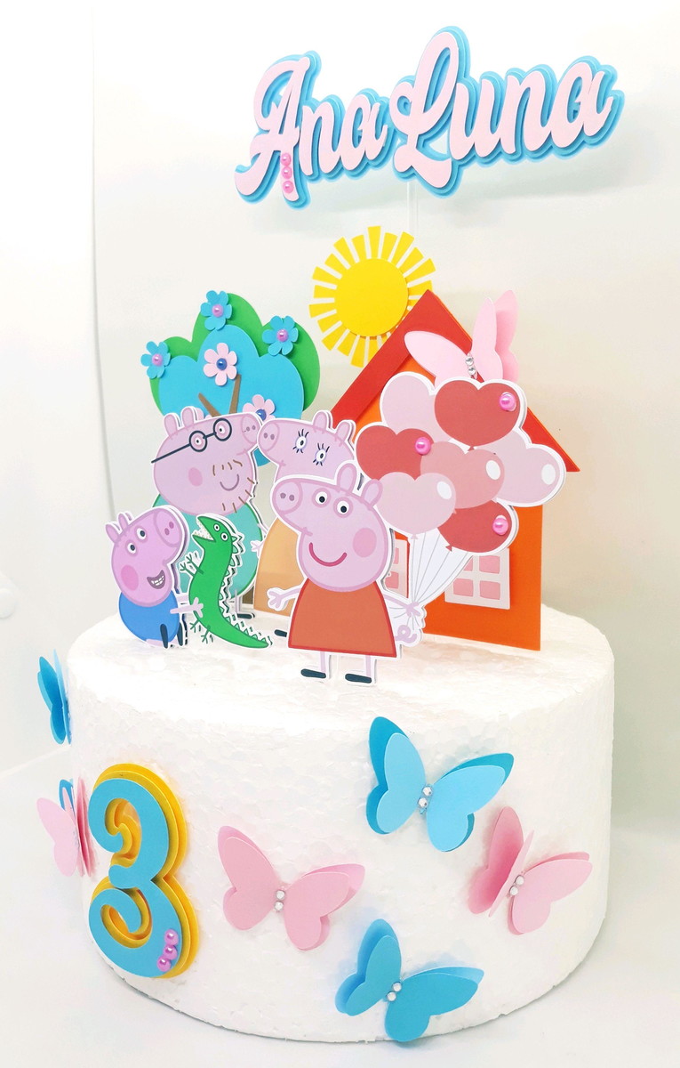 Arquivo de Corte Topo de Bolo Pepppa Pig Studio Silhouette - Imagem 3