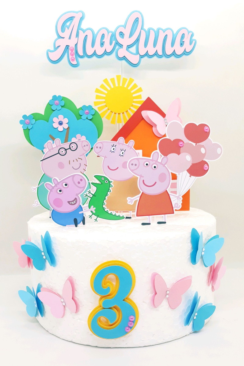 Arquivo de Corte Topo de Bolo Pepppa Pig Studio Silhouette