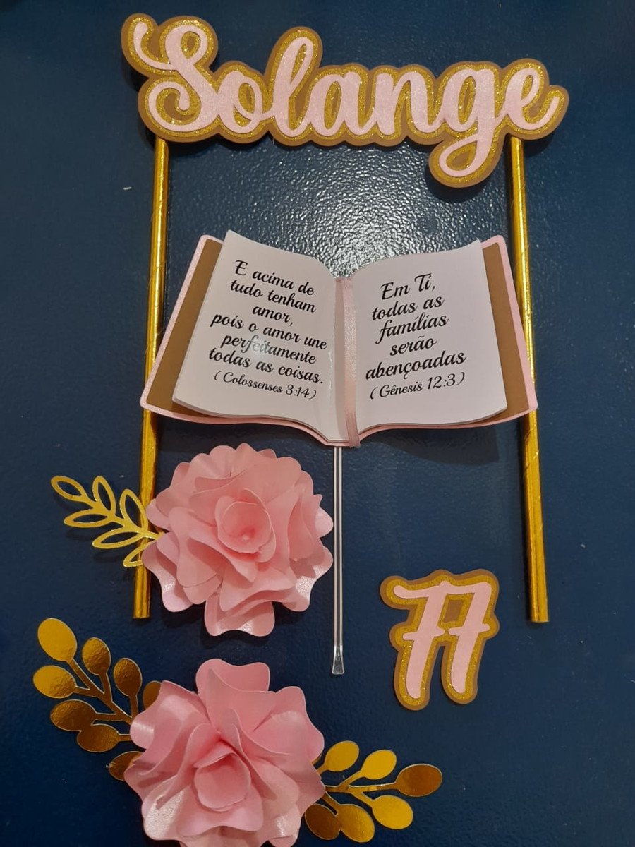 Arquivo de Corte - Topper de Bolo Feminino Bíblia