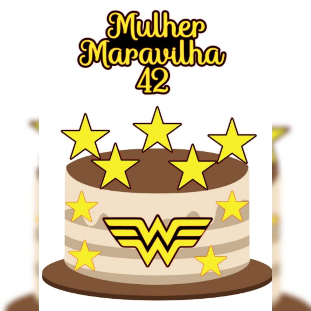 Arquivo de Corte Topper Mulher Maravilha em Camadas