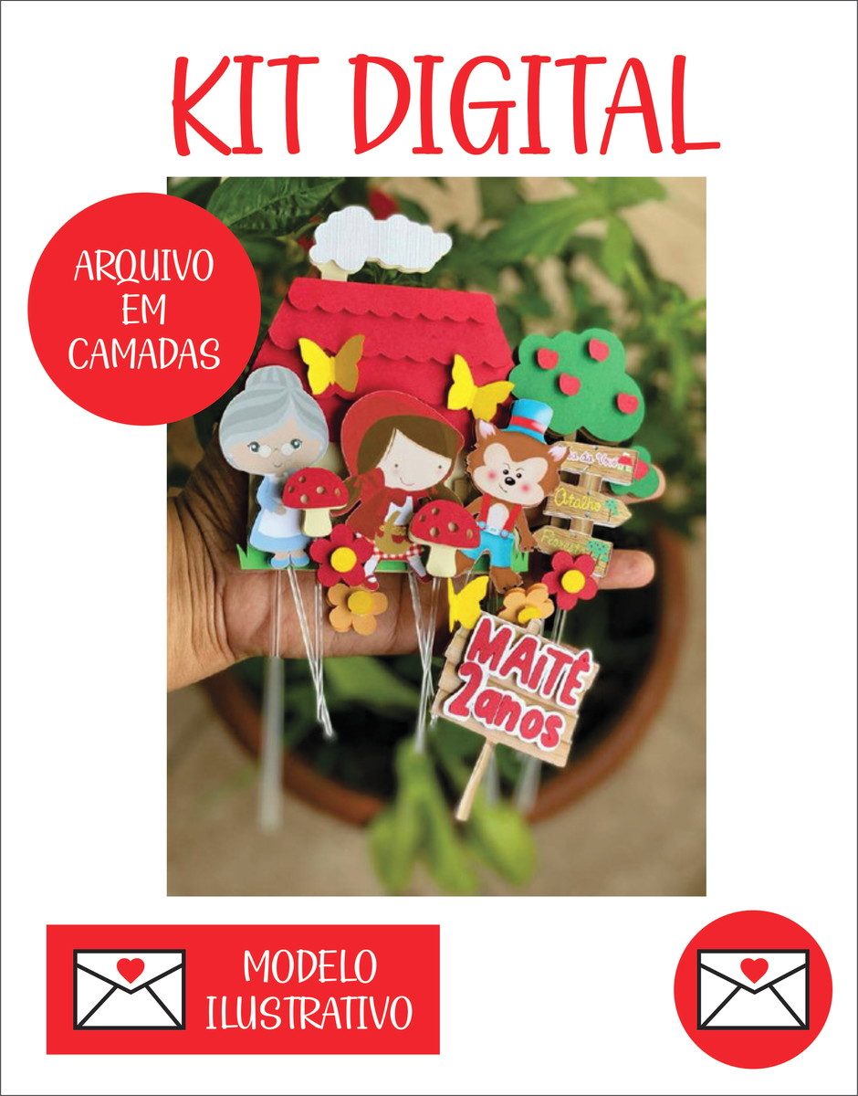 Arquivo de Topo Chapeuzinho Vermelho Cute - Imagem 2
