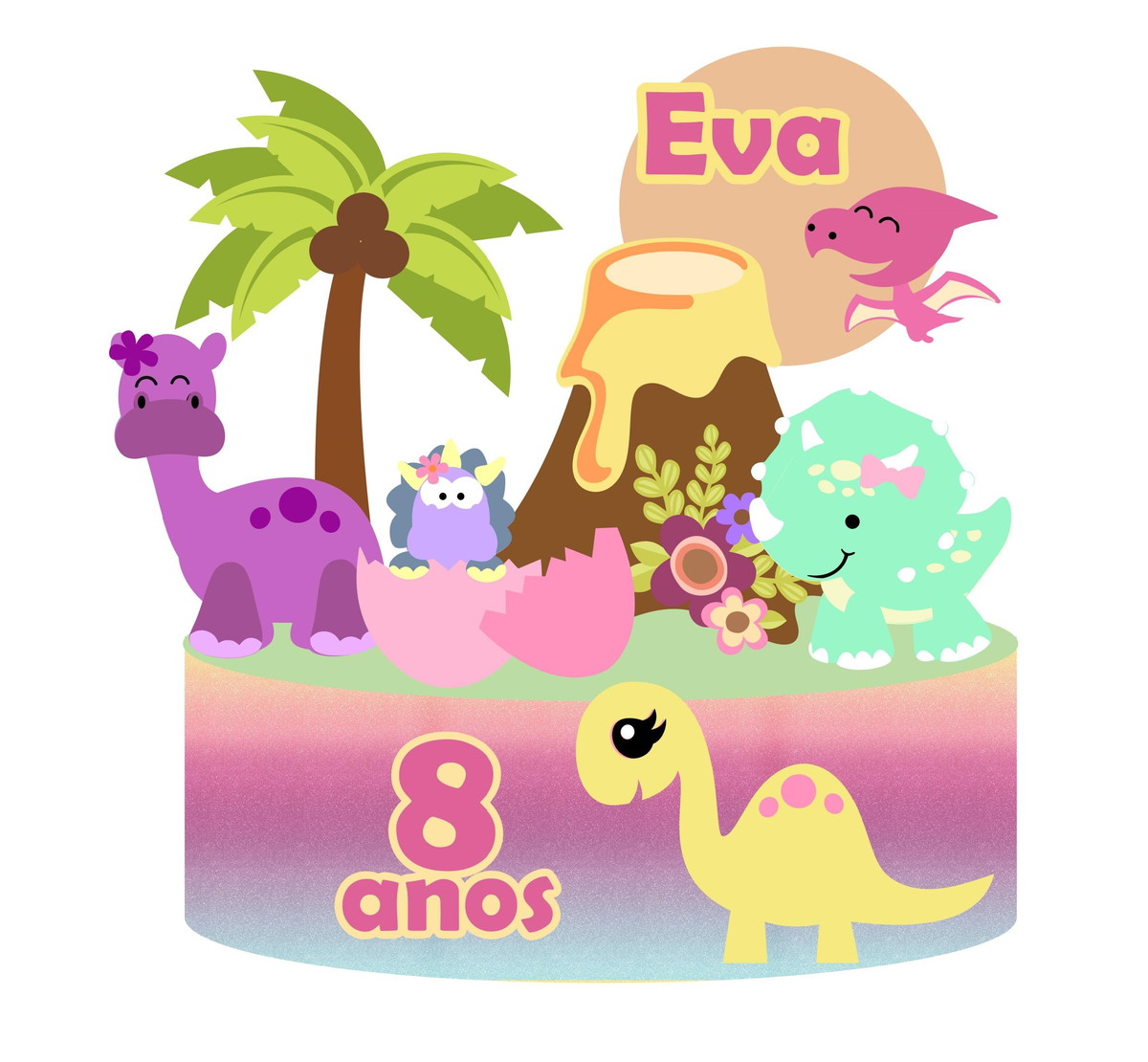 Arquivo de Topo de Bolo Dino Menina