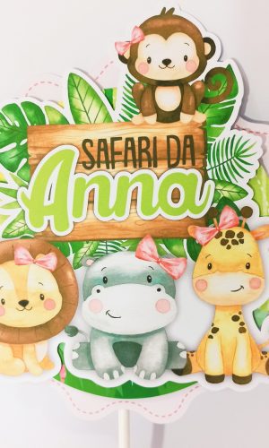 Arquivo Digital-(773) Topo de Bolo Safari Menina