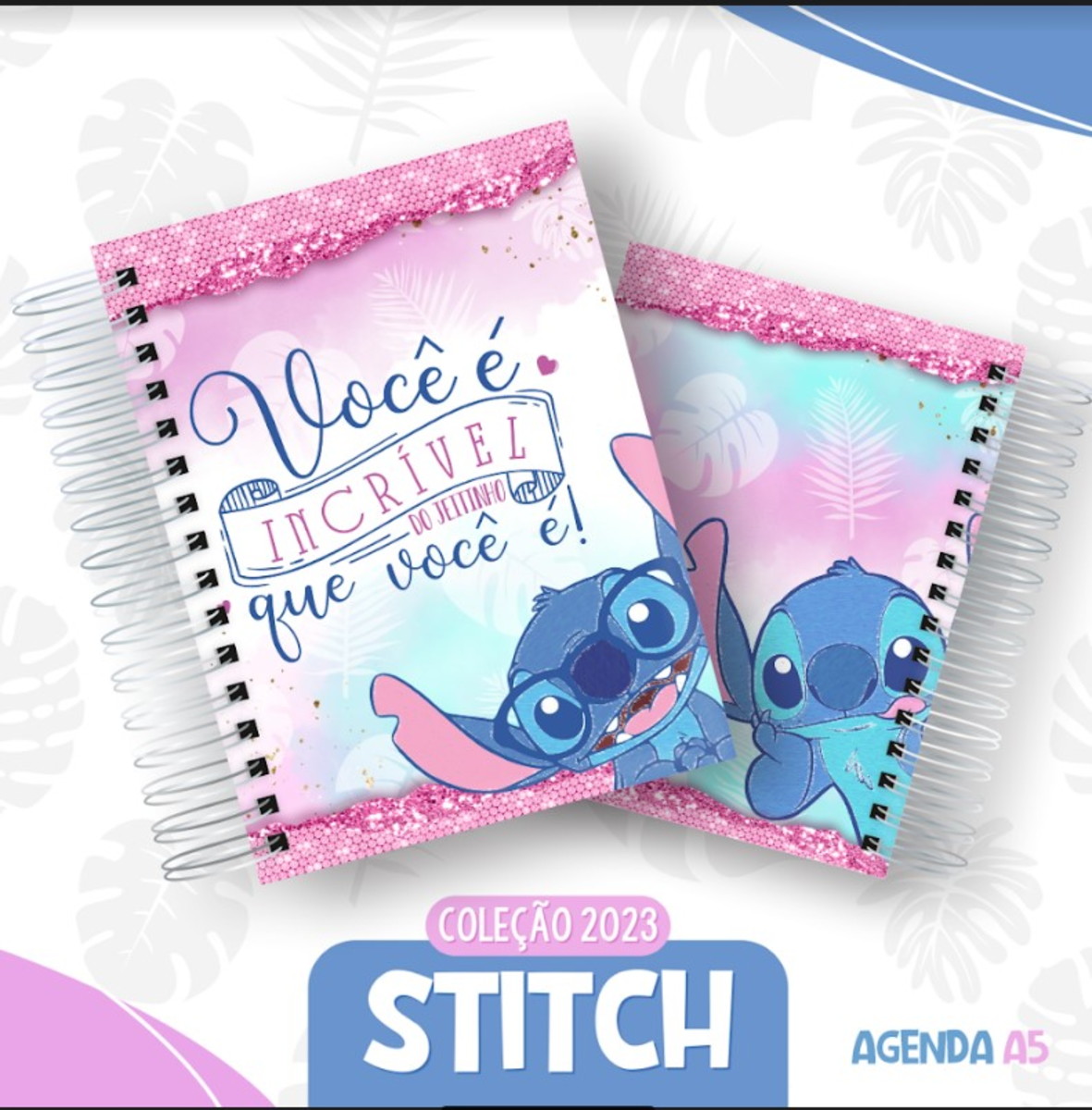 Arquivo Digital Caderno A5 Stitch Agendamentos em pdf e Png