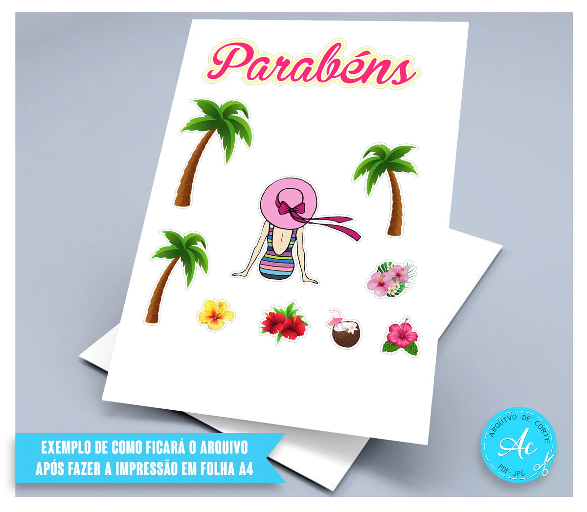 Arquivo Digital Mulher na Praia #1 Pdf/jpg/png - Imagem 2