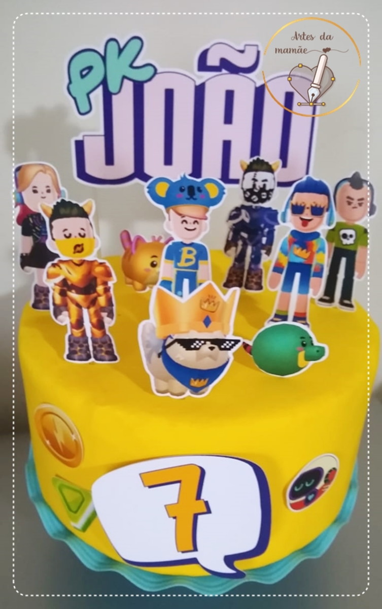 Arquivo Digital para corte topo de bolo Creators PK XD