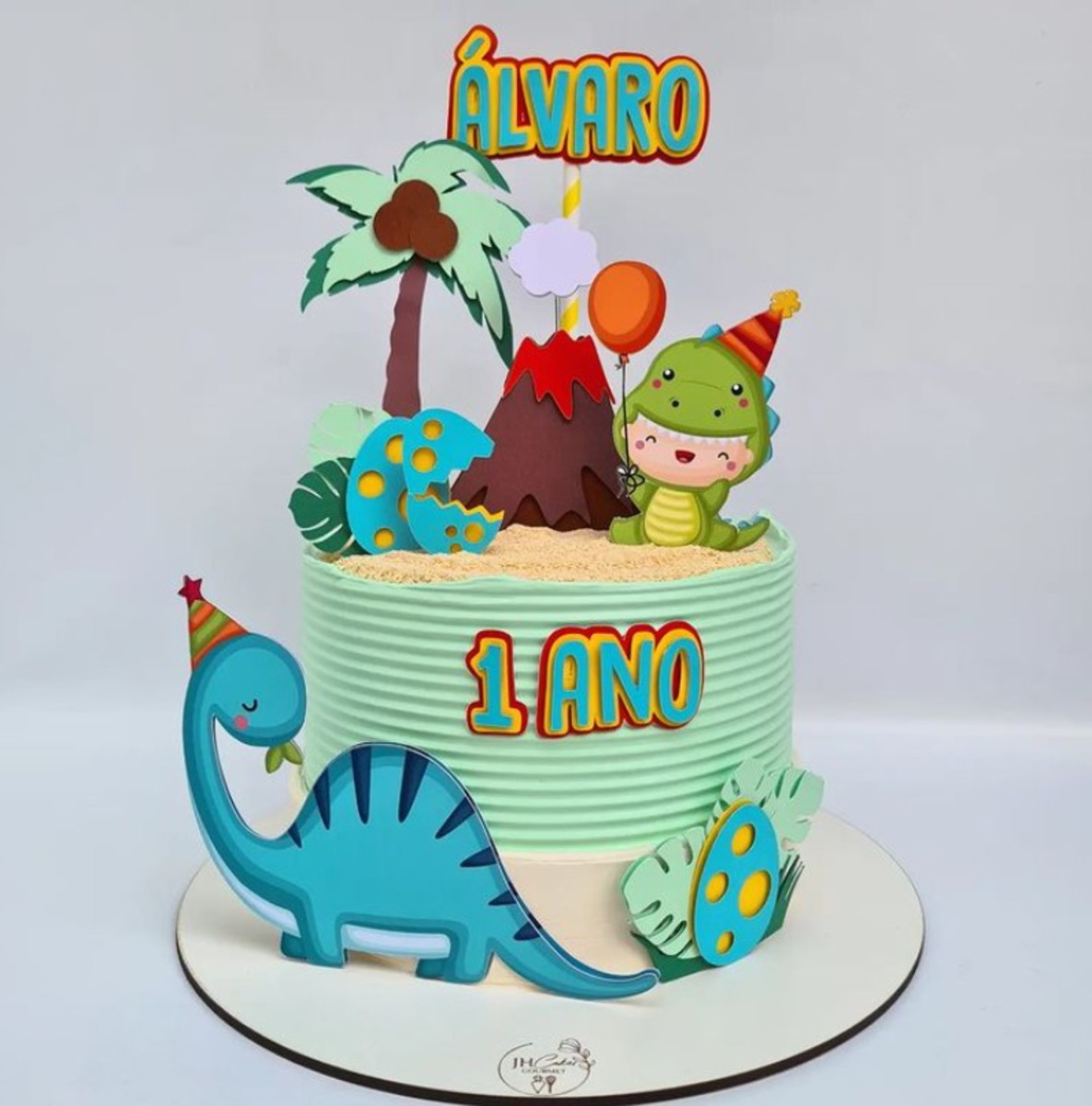 ARQUIVO DIGITAL STUDIO - Topo de bolo Dinossauro cute 3