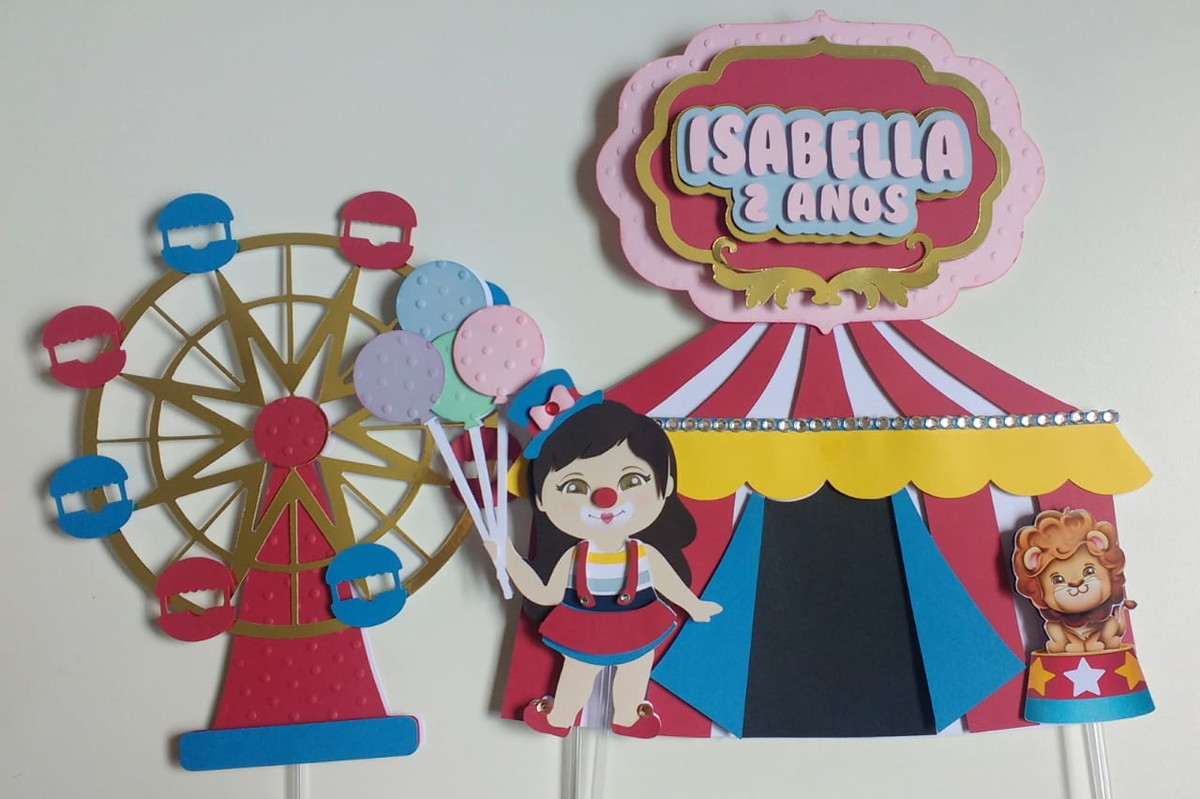 Arquivo Digital Topo de Bolo Circo Menina - Studio