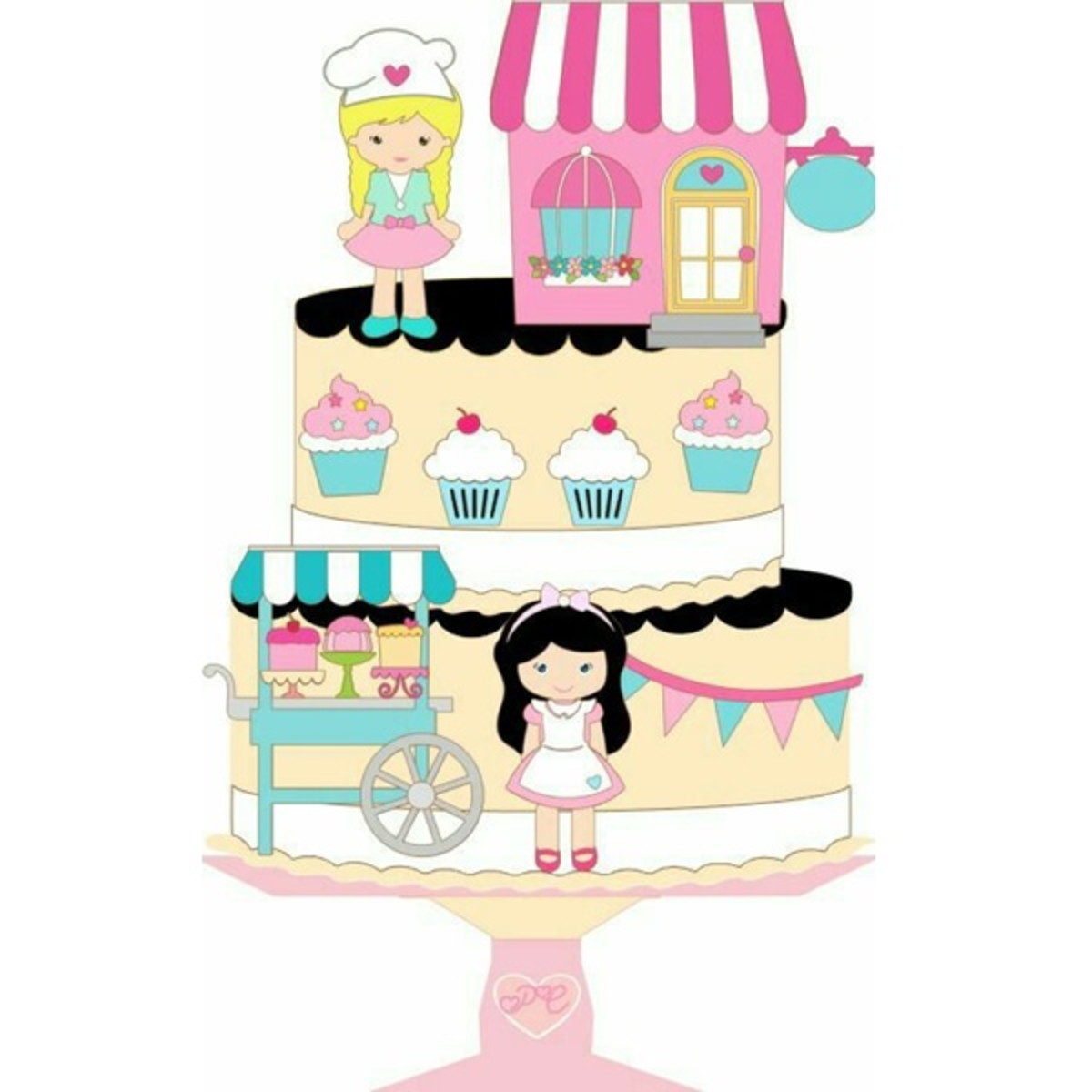 Arquivo digital Topo de bolo Confeitaria CAMADAS 3 -COD 937