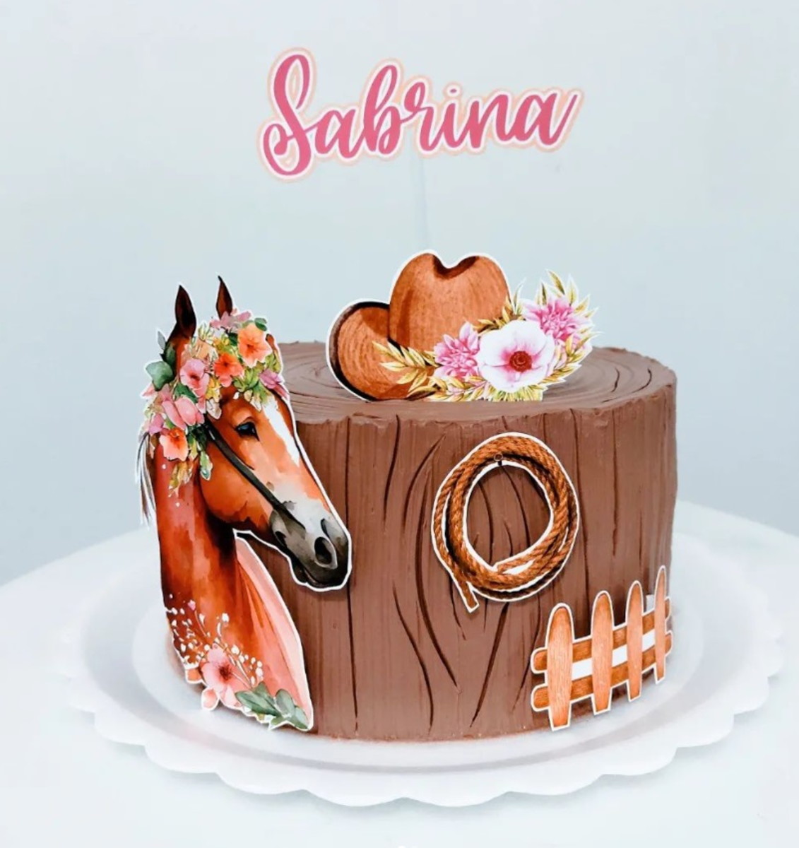 Arquivo Digital Topo de Bolo Country Cavalo Menina #1
