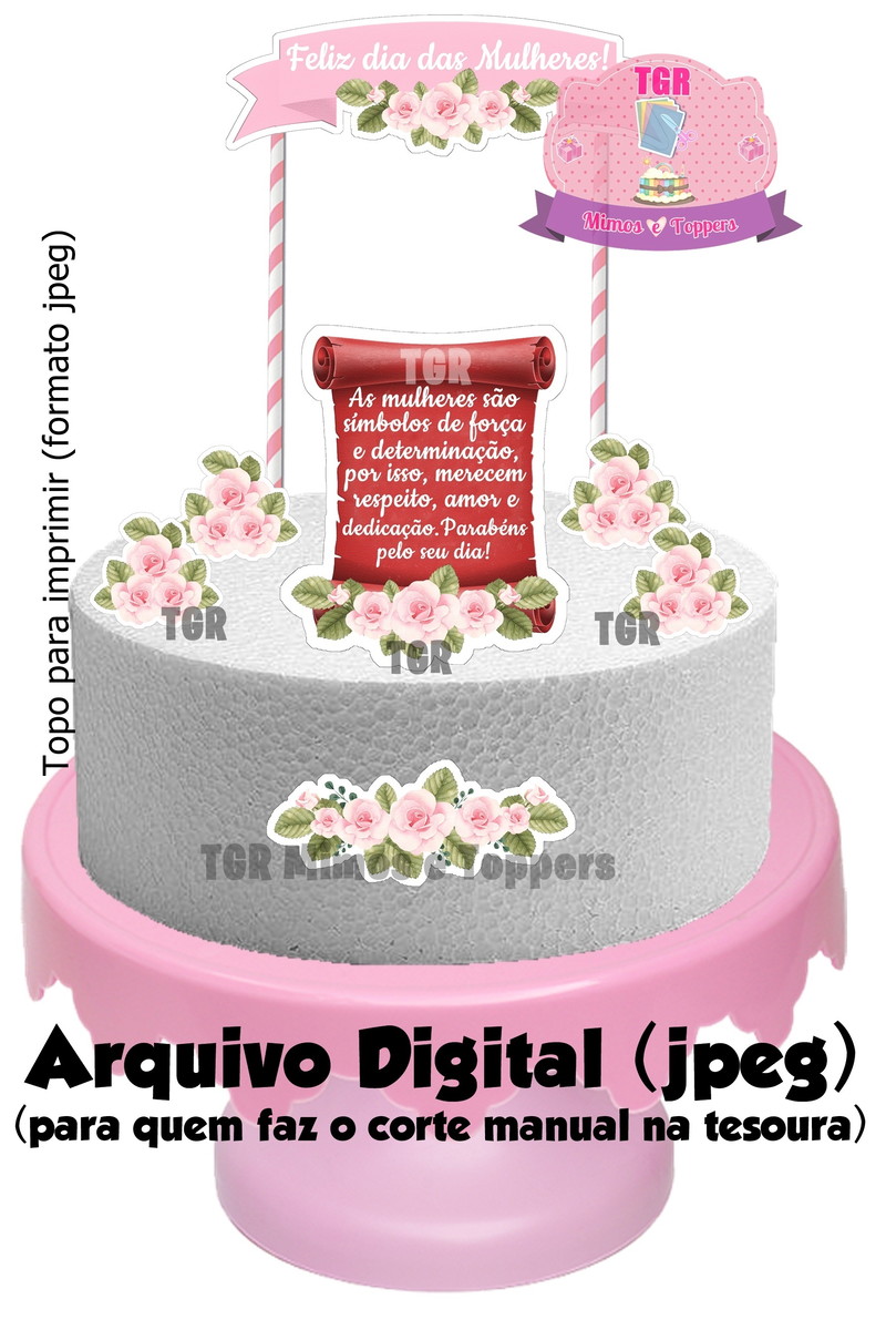 Arquivo Digital Topo de bolo Dia internacional das mulheres