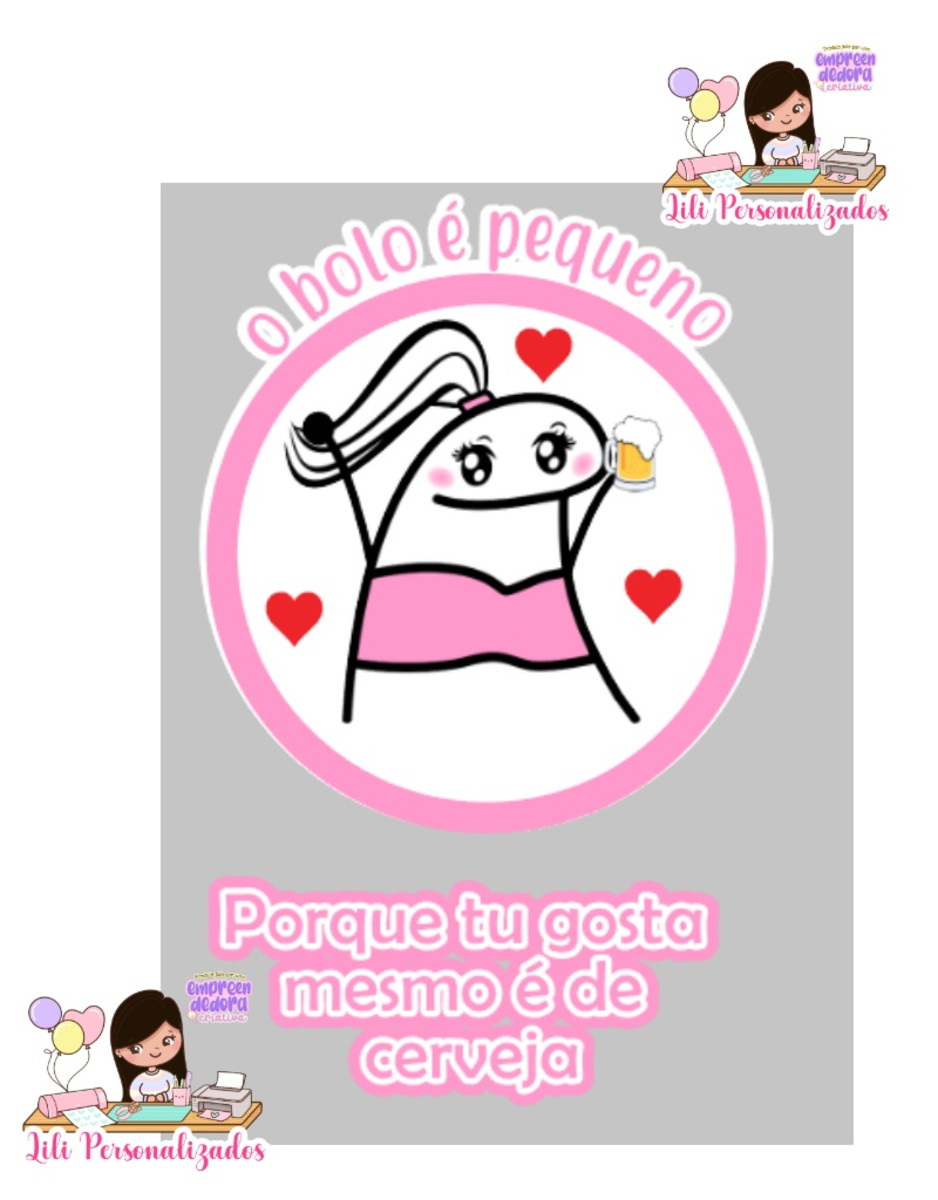 Arquivo Digital Topo de Bolo Flork Feminino Cerveja