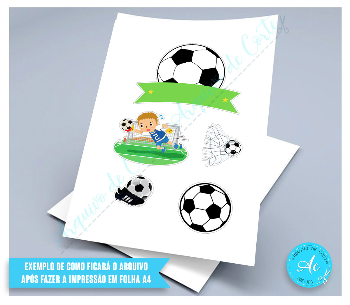 Arquivo Digital Topo de Bolo Futebol #2 - Imagem 2