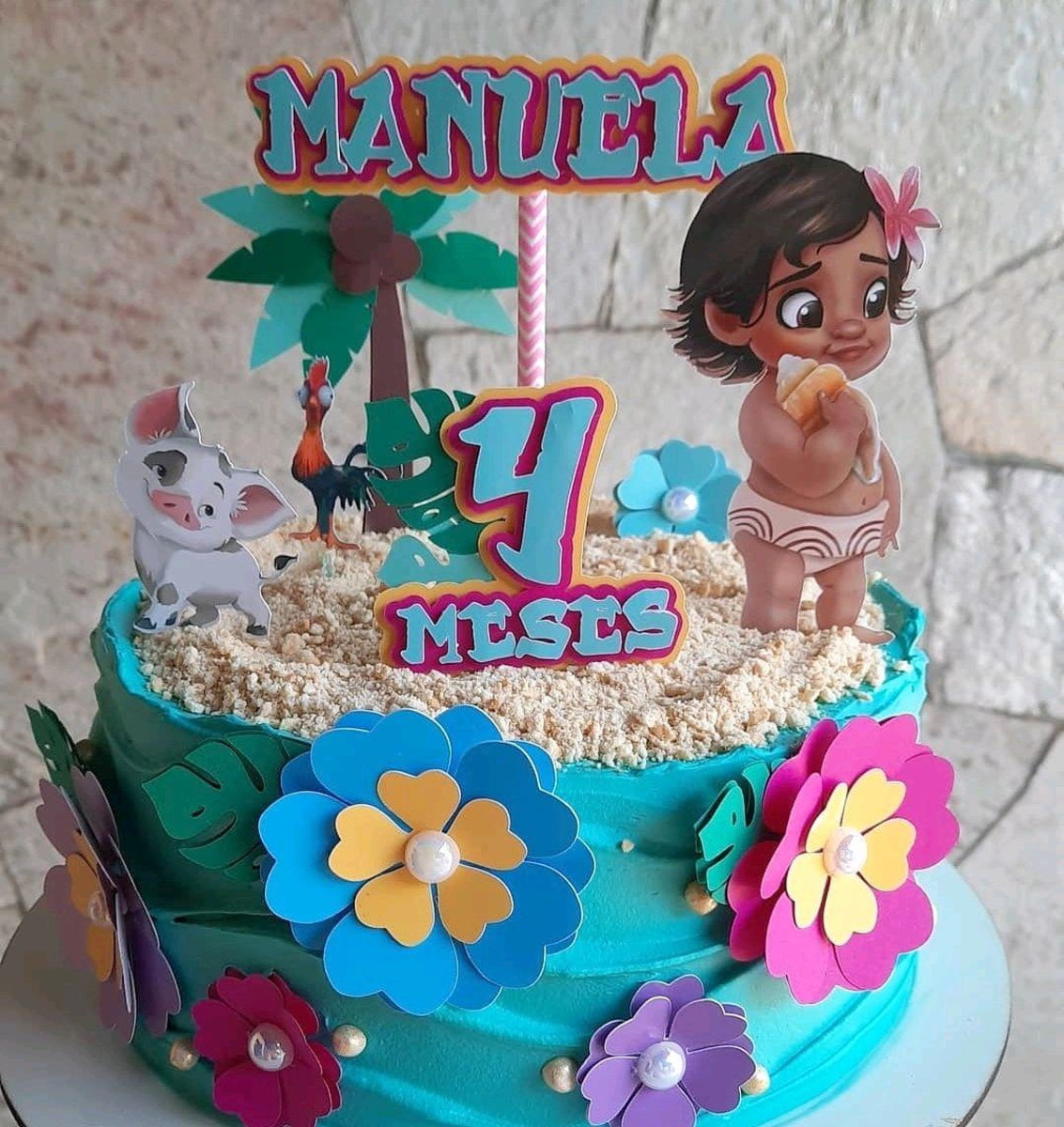ARQUIVO DIGITAL - Topo de bolo Moana Baby