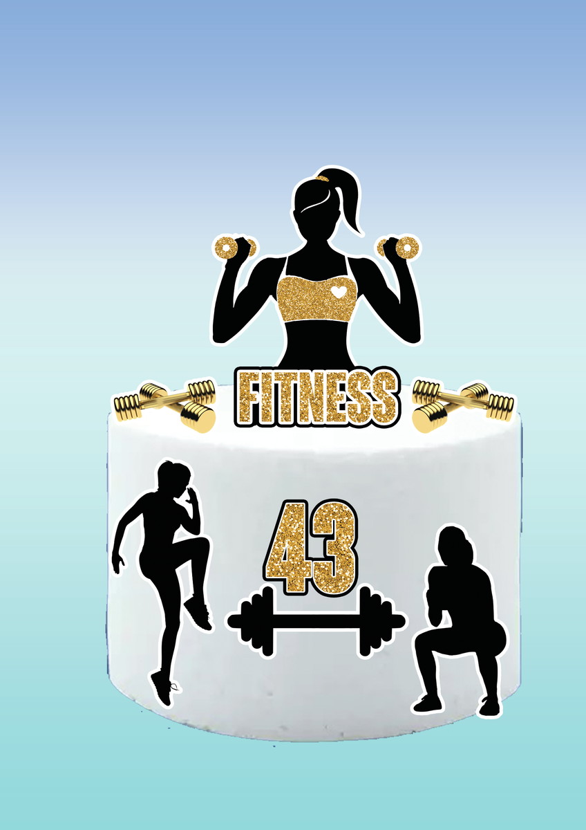 Arquivo digital Topo de bolo Mulher Fitness #1 PDF/JPG