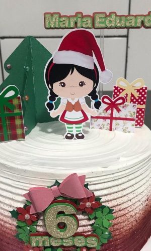 Arquivo Digital Topo de Bolo Natal Menina