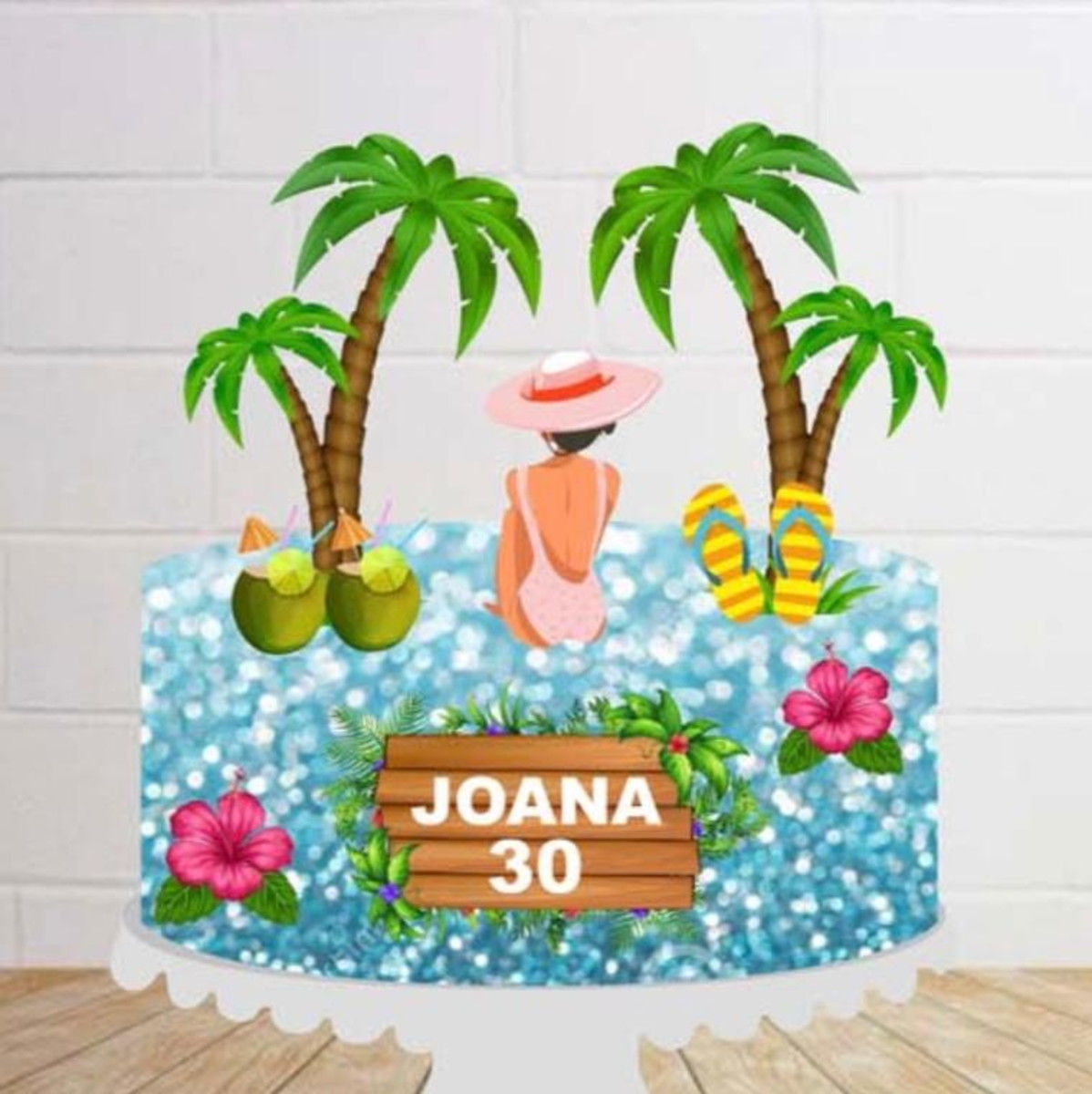 Arquivo Digital Topo de Bolo Praia Mulher