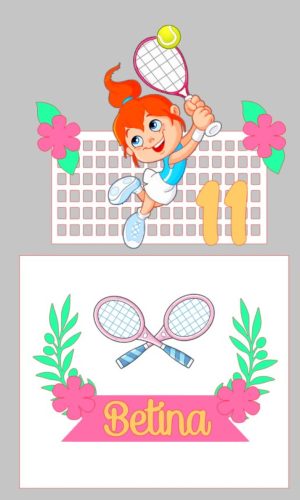 ARQUIVO DIGITAL- Topo de bolo Tenis menina