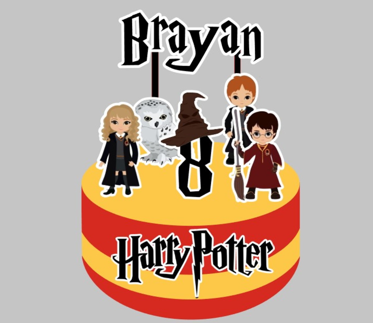 Arquivo Digital Topo Harry Potter cute com nome