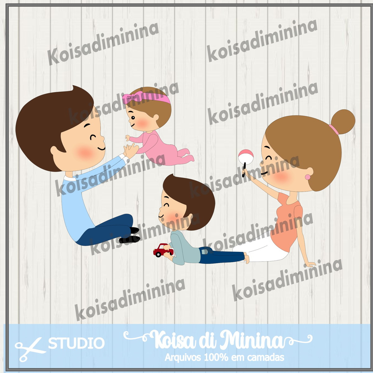 Arquivo em Camadas Familinha Cute