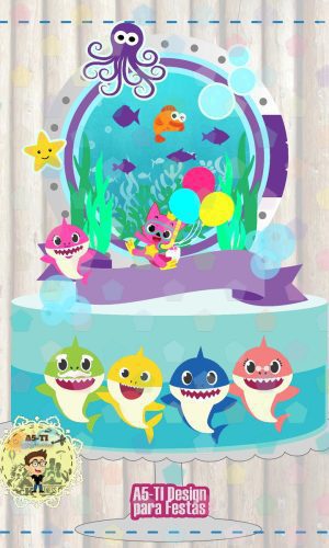Arquivo Topo de bolo baby shark em CAMADAS Ref: 762