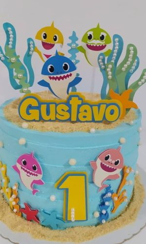 Arquivo Silhouette Topo de Bolo Baby Shark Menino Studio