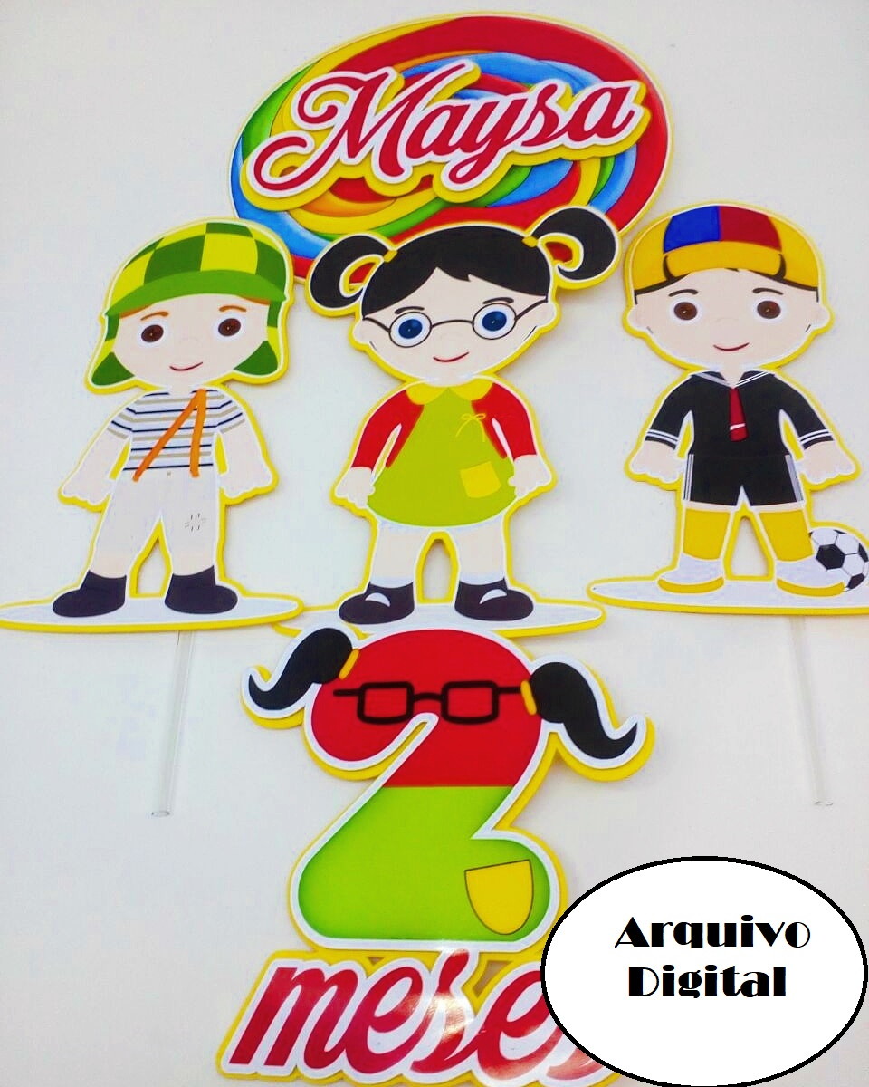 Arquivo Silhouette Topo de Bolo Chaves Cute Chaves Baby