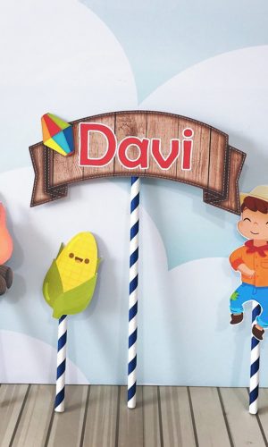 Arquivo Silhouette Topo de bolo Festa Junina São João Menino