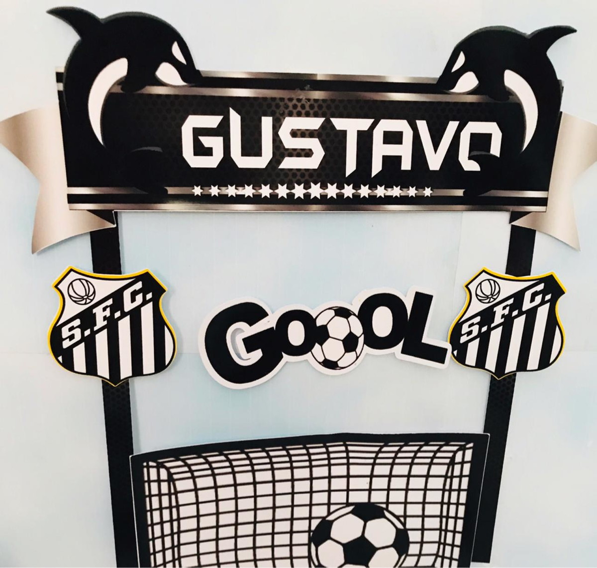 Arquivo Silhouette Topo De Bolo Futebol Sant0s