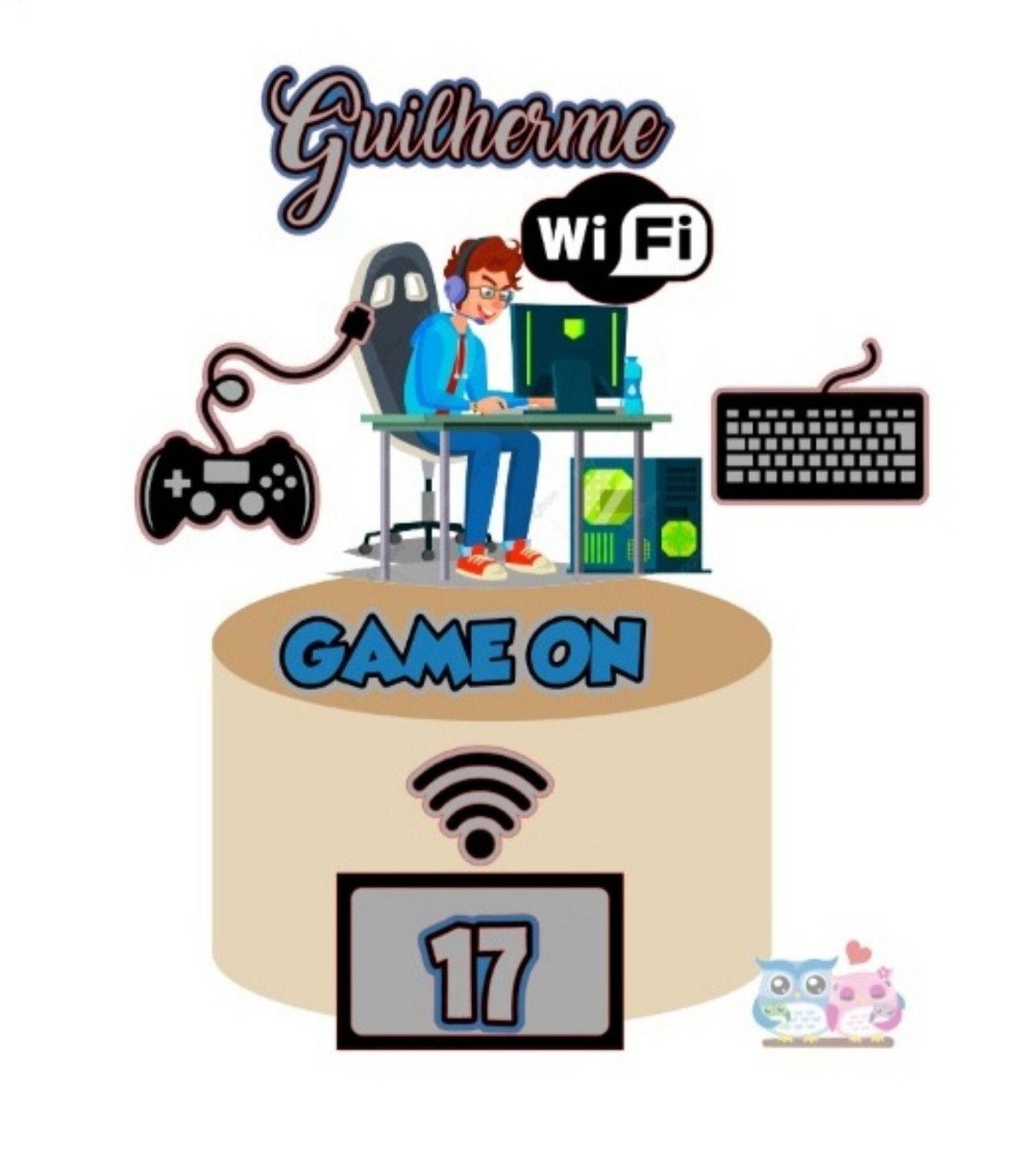 Arquivo Silhouette Topo de Bolo Gamer Vídeo Game Menino