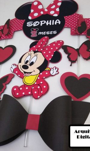 Arquivo Silhouette Topo de Bolo Minnie Baby Disney