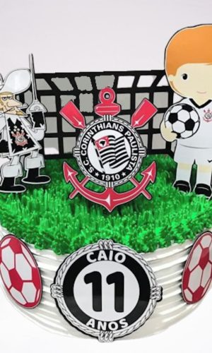 Arquivo Silhouette Topo de Bolo Time Corintias Futebol