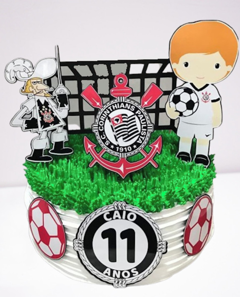Arquivo Silhouette Topo de Bolo Time Corintias Futebol